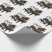 Piano Player Xmas Lighting Santa Playing Geschenkpapier (Ecke)