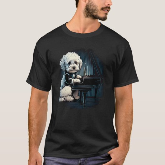 Piano playing Havanese T-Shirt (Vorderseite)