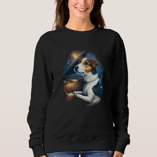 Piano playing Jack Russell Terrier Sweatshirt (Vorderseite)