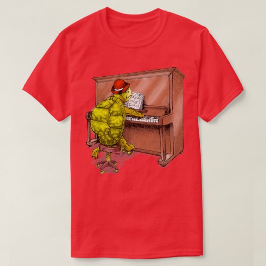 Piano Playing Turtle Art  T-Shirt (Design vorne)