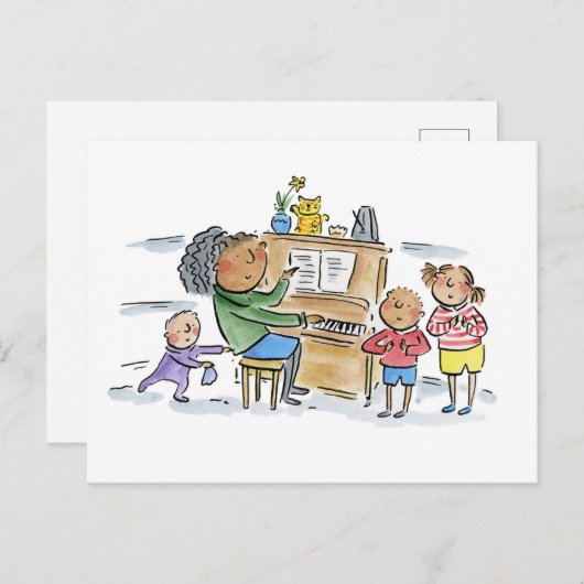 Piano Postkarte (Vorne/Hinten)