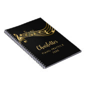 Piano Practice Gold Musiknoten Lehrer und Schüler Notizblock (Rechte Seite)