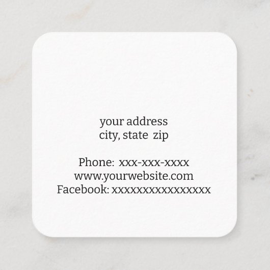 Piano Quadratische Visitenkarte (Rückseite)