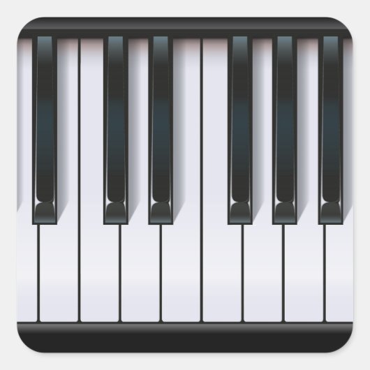 Piano Quadratischer Aufkleber (Vorderseite)