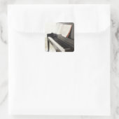 Piano Quadratischer Aufkleber (Tasche)