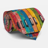 Piano Rainbow Neck Tie Krawatte (Gerollt)