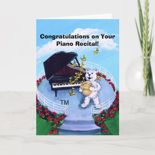 Piano Recital Card for Piano Students Karte (Vorderseite)