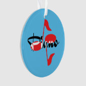 Piano Red Notes Ornament (Vorderseite)