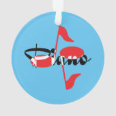 Piano Red Notes Ornament (Rückseite)