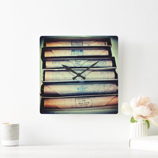 Piano-Rolls Quadratische Wanduhr (Zuhause)