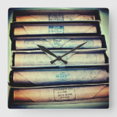Piano-Rolls Quadratische Wanduhr (Vorderseite)