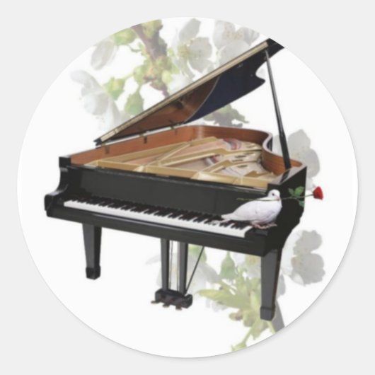 Piano - Romantische Musik - Sticker (Vorderseite)