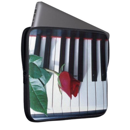 Piano-Rose Keyboard-Muster Laptop-Sieb Laptopschutzhülle (Vorne Rechts)
