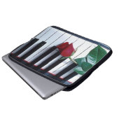 Piano-Rose Keyboard-Muster Laptop-Sieb Laptopschutzhülle (Vorne Knopf)
