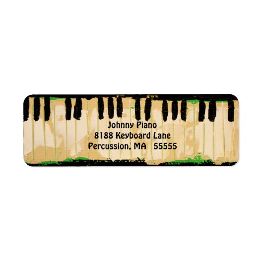 Piano-Rücksendeadressen-Aufkleber (Vorne)