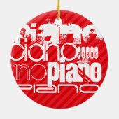 Piano; Scarlet Rote Streifen Keramik Ornament (Hinten)
