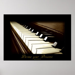 PIANO-SCHLÜSSEL "IHRE Träume verfolgen" Art Poster