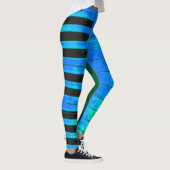 PIANO-Schlüssel Schwarz-Blau-Leggings Leggings (Rechts)