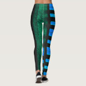 PIANO-Schlüssel Schwarz-Blau-Leggings Leggings (Rückseite)