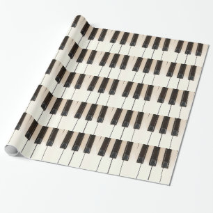 Piano Schwarz Weiß Tasten Geschenkverpackungspapie Geschenkpapier