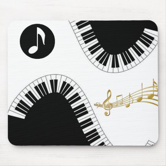 Piano Schwarz-weiße Musiknoten Mouse Pad! Mousepad (Vorne)