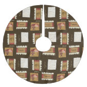 Piano & Sheet Music Polyester Weihnachtsbaumdecke (Vorderseite)