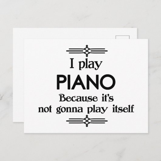 Piano - Spielen Sie sich selbst Funny Deko Music Postkarte (Vorne/Hinten)