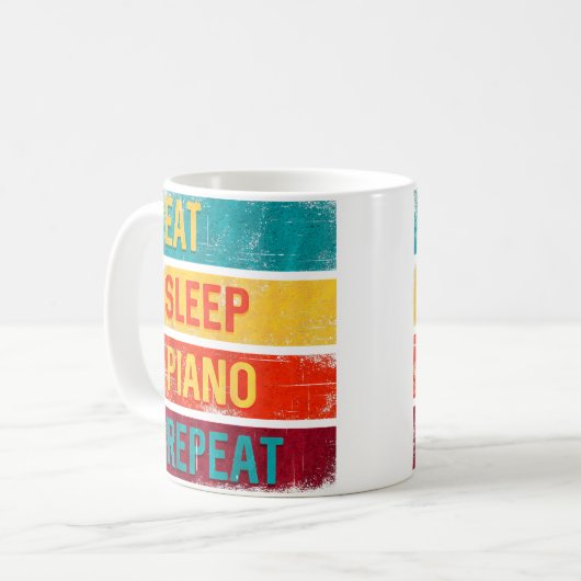 Piano Student Music Gift Eat Sleep Piano Repeat Kaffeetasse (Vorderseite Links)
