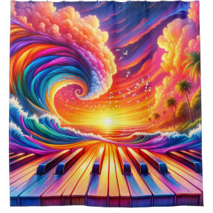 Piano Sunset Duschvorhang