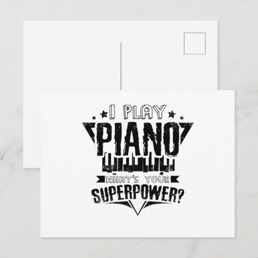 Piano Superpower Postkarte (Vorne/Hinten)