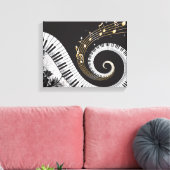 Piano Swirled Keys Surreal Music Fantasy Leinwanddruck (Insitu (Wohnzimmer))