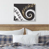 Piano Swirled Keys Surreal Music Fantasy Leinwanddruck (Insitu (Schlafzimmer))