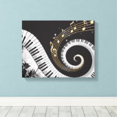 Piano Swirled Keys Surreal Music Fantasy Leinwanddruck (Insitu (Holzboden))