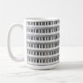 Piano-Tastatur in Schwarzweiß Kaffeetasse (Links)