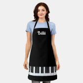 Piano-Tastatur, schwarz und weiß Personalisiert Schürze (Getragen)