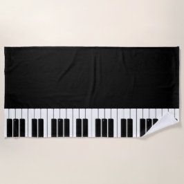 Piano-Tastatur, schwarz und weiß Strandtuch