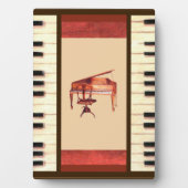 Piano-Tasten antike Piano-Stuhlbank Foto-Plakette Fotoplatte (Vorderseite)