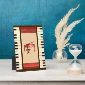 Piano-Tasten antike Piano-Stuhlbank Foto-Plakette Fotoplatte