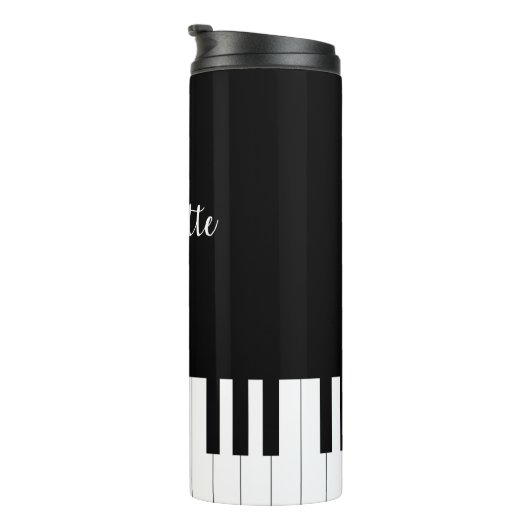Piano-Tasten in Schwarz und Weiß mit eigenem Namen Thermosbecher (Nach rechts gedreht)