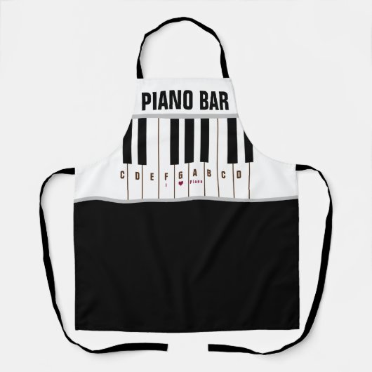Piano Tasten Piano Bar ano Schürze (Vorderseite)
