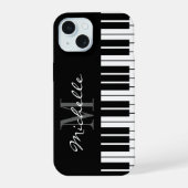 Piano-Tasten, schwarz und weiß, monogramm iPhone 1 iPhone 15 Hülle (Rückseite)