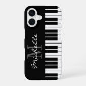 Piano-Tasten, schwarz und weiß, monogramm iPhone 1 iPhone 16 Hülle (Rückseite)