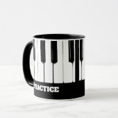 Piano-Tasten "Üben" Anpassbare Text-Tasse Tasse (Vorderseite Links)