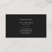 Piano Teacher Black&White Modern Business Card Visitenkarte (Rückseite)