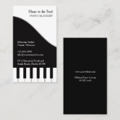 Piano Teacher Business Card Visitenkarte (Vorne/Hinten)