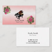 Piano Teacher Business Card Visitenkarte (Vorne/Hinten)