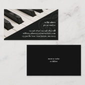 Piano Teacher Business Card Visitenkarte (Vorne/Hinten)
