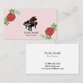 Piano Teacher Business Card Visitenkarte (Vorne/Hinten)