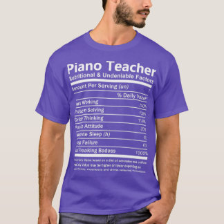 Piano Teacher Ernährung und unverzichtbare Faktore T-Shirt