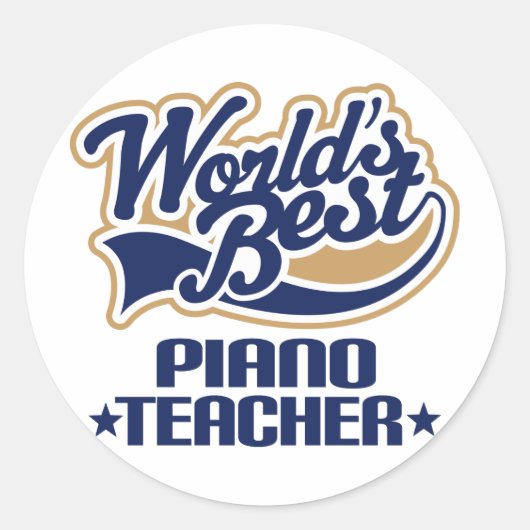 Piano Teacher-Geschenk Runder Aufkleber (Vorderseite)